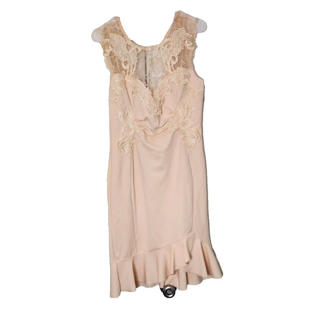 Lace Overlay Bodice Ruffled Dress for Women Formal Wedding Guest Dresses